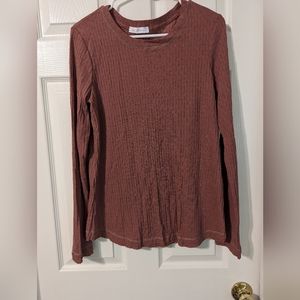 Les Femme Maternity Ribbed Long Sleeve Shirt